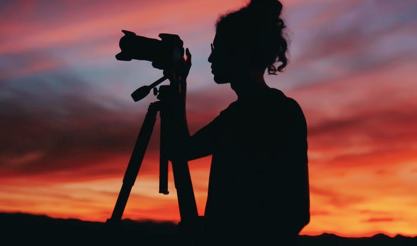 Photographer overlooking a lake